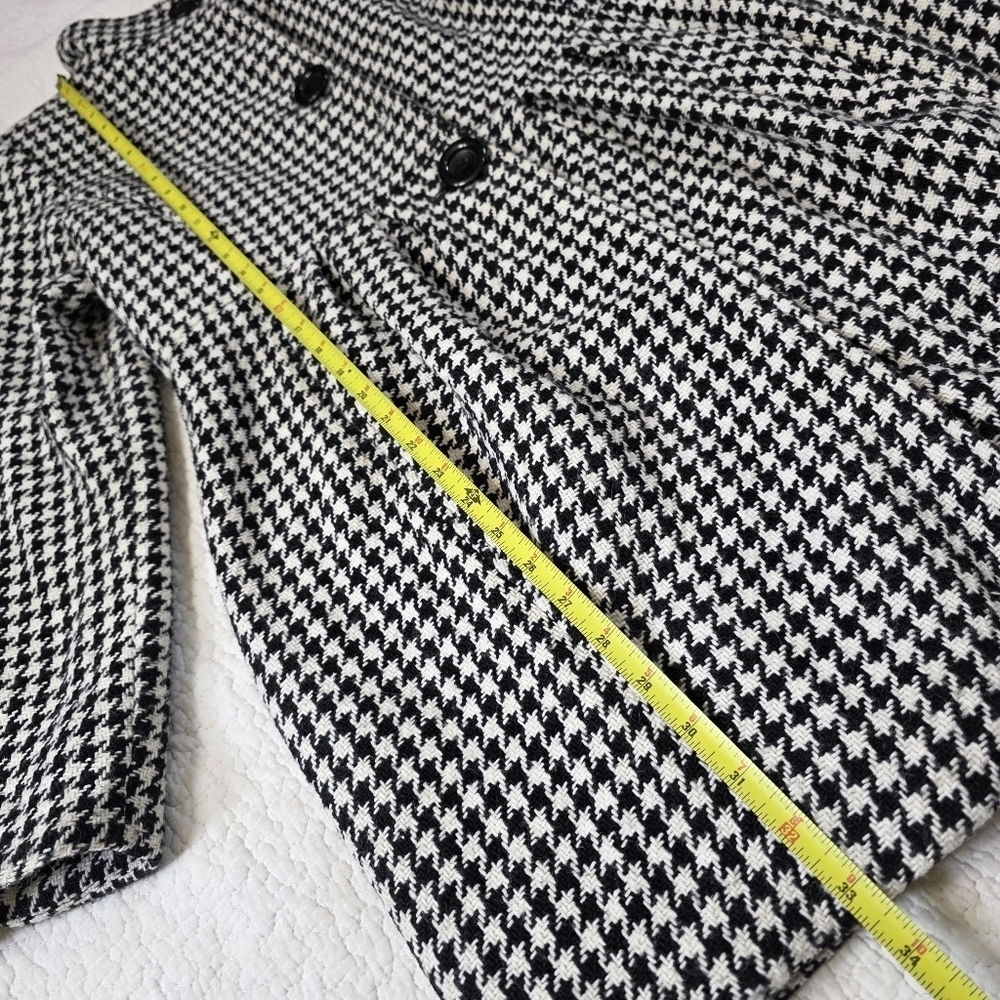 BITTEN by Sarah Jessica Parker Black And White Houndstooth Wool Coat - Picture 4 of 12